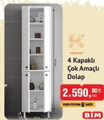 Kervancı 4 Kapaklı Çok Amaçlı Dolap