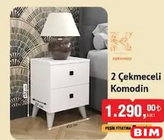 Kervancı 2 Çekmeceli Komodin