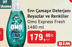 Omo Express Fresh Sıvı Çamaşır Deterjanı Beyazlar ve Renkliler 1480 ml