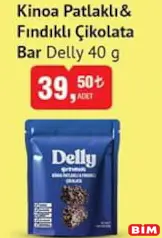 Delly Kinoa Patlaklı & Fındıklı Çikolata Bar 40 g