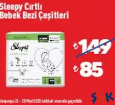 Sleepy Cırtlı Bebek Bezi Çeşitleri