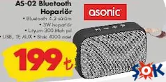 Asonic AS-02 Bluetooth Hoparlör