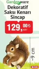 Gardenware Dekoratif Saksı Kenarı Sincap 9 cm