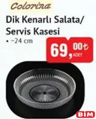 Colorina Dik Kenarlı Salata/Servis Kasesi 24 cm