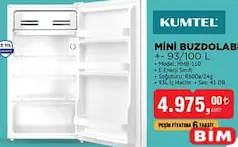 Kumtel Mini Buzdolabı +-93/100 L