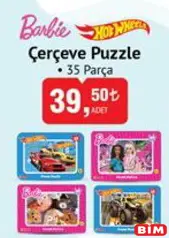 Barbie/Hot Wheels Oyuncak Çerçeve Puzzle 35 Parça