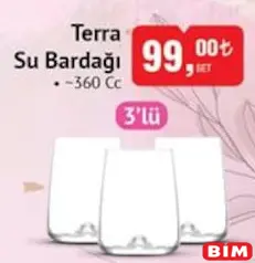 Lav Terra 360 cc 3'lü Meşrubat Bardağı