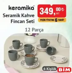 Keramika Seramik Kahve Fincan Seti 12 Parça 6 Kişilik