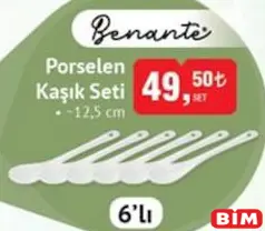 Benante Porselen Kaşık Seti 12,5 cm