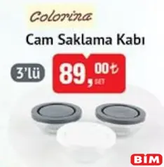 Colorina Cam Saklama Kabı 3'lü