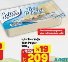 İçim Tam Yağlı Tost Peyniri 700 g