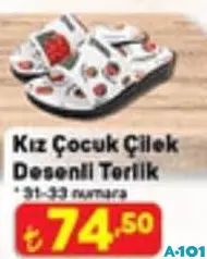 Juno Kız Çocuk Çilek Desenli Terlik