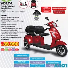 Volta VM4+ Üç Tekerlekli Elektrikli Moped