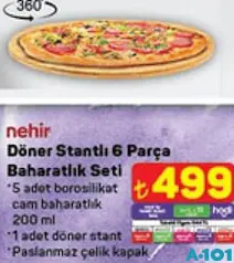 Nehir Döner Stantlı 6 Parça Baharatlık Seti