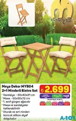 Meya Dekor MYB04 2+1 Minderli Bistro Set