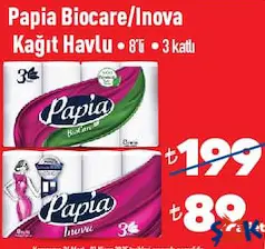 Papia BioCare/Inova Kağıt Havlu 8'li 3 Katlı