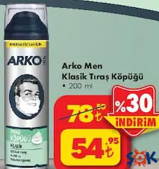 Arko Men Klasik Tıraş Köpüğü 200 ml