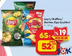 Lay's/Ruffles/Doritos Cips Çeşitleri 193 g