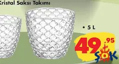 Kristal Saksı Takımı 5 L