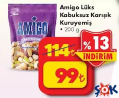 Amigo Lüks Kabuksuz Karışık Kuruyemiş 200 g