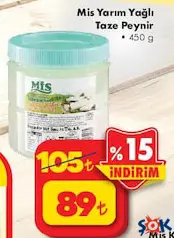 Mis Yarım Yağlı Taze Peynir 450 g