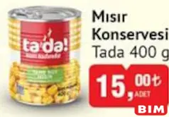 Tada Mısır Konservesi 400 g