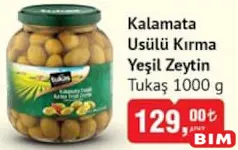 Tukaş Kalamata Usülü Kırma Yeşil Zeytin 1000 g