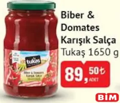 Tukaş Biber & Domates Karışık Salça 1650 g