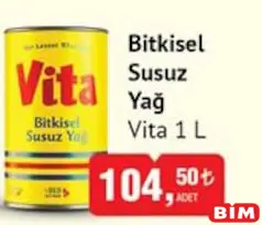 Vita Bitkisel Susuz Yağ 1 L