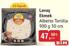 Alberto Tortilla Lavaş Ekmek 900 g 10 Yaprak