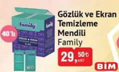 Family Gözlük ve Ekran Temizleme Mendili 40'lı